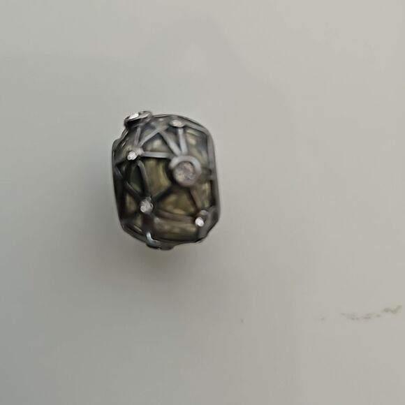 Chamilia Glass Charm With White Stone 925 Stamped - Picture 9 of 16